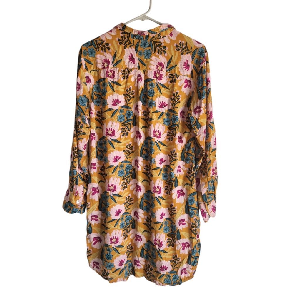 Natural Life Floral Print Button Front Mini Shirt Dress Small - Picture 2 of 5
